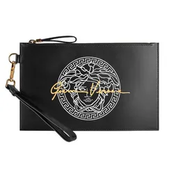 Túi Cầm Tay Versace Medusa Printed Màu Đen