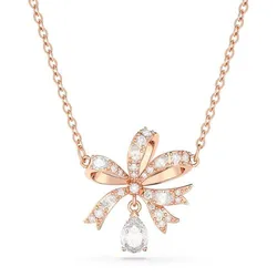 Dây Chuyền Nữ Swarovski Volta Necklacebow Small White Rose Gold Tone Plated 5656741 Màu Vàng Hồng