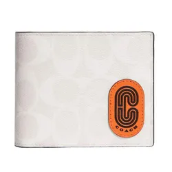 Set Ví Coach Nam 3 In 1 Wallet In Colorblock Signature Canvas With Coach Patch C8297 White Màu Trắng
