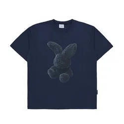 Áo Phông Acmé De La Vie ADLV Fuzzy Rabbit Short Sleeve T-Shirt Màu Xanh Navy Size 1
