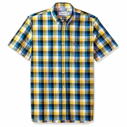 Áo Sơ Mi Lacoste Regular Fit Ch5805 HXK Phối Màu Xanh Vàng Size L