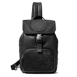 Balo Nam Michael Kors MK Men's Kent Logo Jacquard Nylon Sling Pack 37S3LKNC2O Màu Đen