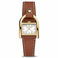 Đồng Hồ Nữ Fossil Harwell Three-Hand Medium Brown Leather ES5264 Màu Bạc Vàng