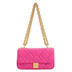 Túi Đeo Vai Nữ Charles & Keith CNK Tillie Quilted Chain Bag Fuchsia 20782080 Màu Hồng