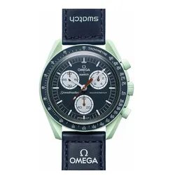 Đồng Hồ Nam Omega MoonSwatch Mission on Earth SO33G100 Màu Xanh