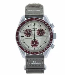 Đồng Hồ Nam Omega Moonswatch Mission To Pluto SO33M101 Màu Xám Đỏ
