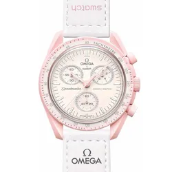 Đồng Hồ Omega MoonSwatch Mission To Venus SO33P100 Màu Kem Hồng