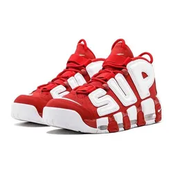 Giày Thể Thao Supreme x Nike Air More Uptempo 902290-600 Màu Đỏ Trắng Size 40.5