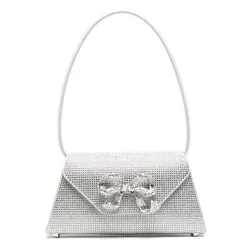 Túi Đeo Vai Nữ Self-Portrait Hotfix Bow Mini Shoulder Bag Màu Bạc