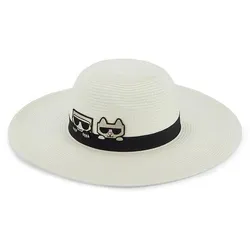 Mũ Nữ Karl Lagerfeld Paris Peekaboo Patch Sun Hat Ivory Màu Trắng Kem 