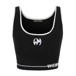 Áo Ba Lỗ Nữ Weird Market Pickleball Basic Knit Vest Moonless Night Màu Đen Size S
