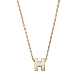Dây Chuyền Nữ Hermès Mini Pop H Pendant Màu Vàng Mặt Trắng