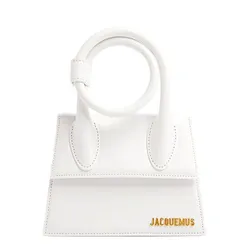 Túi Xách Jacquemus Le Chiquito Nœud Coiled Leather Handbag Size 18 Màu Trắng