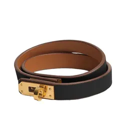 Vòng Đeo Tay Hermès Mini Kelly Double Tour bracelet Noir Màu Đen Size T2