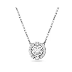 Dây Chuyền Nữ Swarovski Sparkling Dance Necklace Round Cut, White, Rhodium Plated 5286137 Màu Trắng Bạc