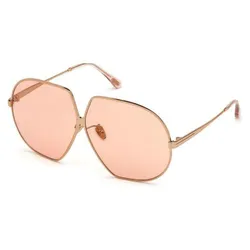 Kính Mát Nữ Tom Ford Oversized Ladies Sunglasses FT0785 33E 66 Màu Vàng Hồng