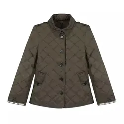 Áo Khoác Nữ Burberry Frankby Quilted Jacket Canvas Màu Xanh Olive Trầm Size S