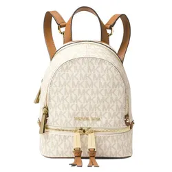 Balo Nữ Michael Kors MK Rhea Mini Logo Backpack 30S7GEZB1V Màu Trắng Kem 