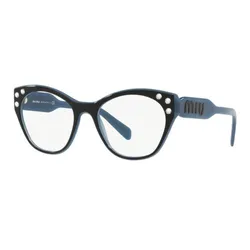 Kính Mắt Cận Nữ Miu Miu Top Black On Blue Square Eyeglasses MU 02RV 1031O1 Màu Xanh Đen