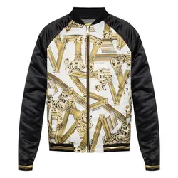 Áo Khoác Nam Versace Jeans Couture Multicolour Bomber Jacket With A Printed Pattern Màu Đen Vàng Size 48