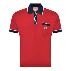 Áo Polo Gucci Piquet With Interlocking 653380 XJDF8 Màu Đỏ Size XS