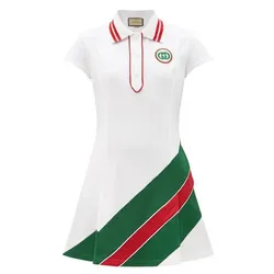 Váy Nữ Gucci GG Web-Striped Piqué Tennis Dress Phối Màu Size S