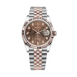 Đồng Hồ Rolex Steel Everose Rolesor Datejust 36mm Chocolate Dial 126231 Màu Bạc Vàng Hồng