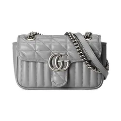 Túi Đeo Chéo Nữ Gucci GG Marmont Mini Shoulder Bag 446744 Màu Xám