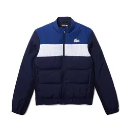 Áo Khoác Nam Lacoste BH6945 Z4E Sport Water-Resistant Quilted Jacket Màu Xanh Trắng Size 46