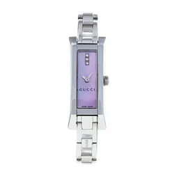 Đồng Hồ Nữ Gucci 110 Pink Mother of Pearl Diamond Dial YA110515 Màu Bạc