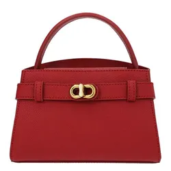 Túi Xách Nữ Charles & Keith CNK Aubrielle Metallic-Buckle Top Handle Bag 50270880 Màu Đỏ