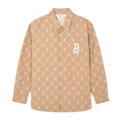Áo Sơ Mi MLB Monogram Jacquard Boston Red Sox 3AWSM0541-43CAL Màu Nâu