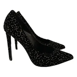 Giày Cao Gót Nữ Celine Velvet Heels Màu Đen Size 37