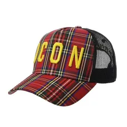 Mũ Dsquared2 Men's Icon Plaid Baseball Cap Màu Đỏ/Đen