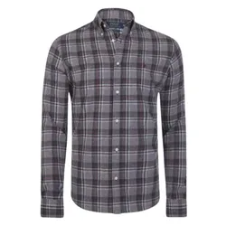 Áo Sơ Mi Dài Tay Nam Ralph Lauren Kẻ Caro RA8605064 Màu Xám Size M