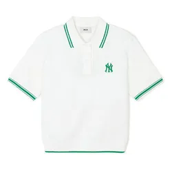 Áo Polo Nữ MLB New York Yankees 3FPQB0243-50IVS Màu Trắng Size S