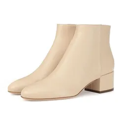 Giày Boot Nữ Sergio Rossi Virginia Booties Heel A78330MNA501Z00.9180 Màu Trắng Kem