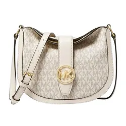 Túi Đeo Chéo Nữ Michael Kors MK Gabby Small Logo Hobo Crossbody Bag Màu Trắng Kem 