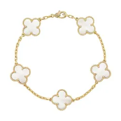 Vòng Đeo Tay Nữ Van Cleef & Arpels Vintage Alhambra Bracelet, 5 Motifs VCARA41800 Màu Vàng Gold