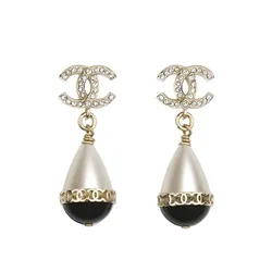 Khuyên Tai Nữ Chanel CC Pearl Earrings AB6391 Màu Vàng Gold