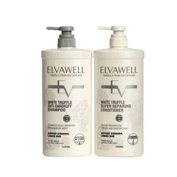 Cặp Dầu Gội Giảm Gàu Siêu Suôn Mượt Elvawell White Truffle Anti-dandruff (1000ml+1000ml)