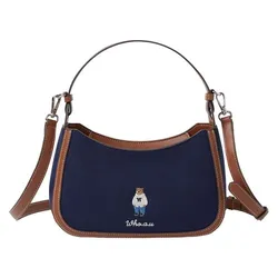 Túi Đeo Chéo Nữ WHOAU Steve Mini Canvas Hobobag WHBGE3813A Màu Xanh Navy