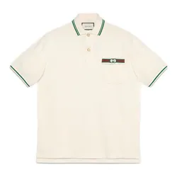 Áo Polo Nam Gucci Interlock GG Polo Shirt 628339 XJCQR 9061 Màu Trắng Kem Size S