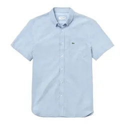 Áo Sơ Mi Nam Ngắn Tay Lacoste Regular CH4975-58M Màu Xanh Nhạt Size 39 L