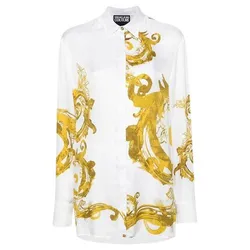 Áo Sơ Mi Nữ Versace Jeans Couture Watercolor 76HAL2P2 NS409 G03 Màu Trắng Size 38