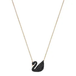 Dây Chuyền Nữ Swarovski Iconic Swan Pendant Black Rose-Gold Tone 5204134 Màu Vàng Đen
