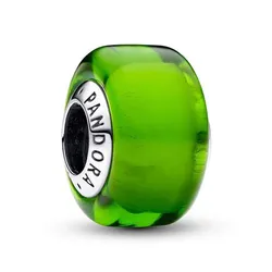 Hạt Vòng Charm Pandora Green Mini Murano Glass Charm 793106C00 Màu Xanh Green