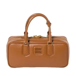 Túi Xách Tay Nữ Miu Miu Arcadie Leather Handle Bag Màu Nâu