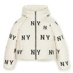 Áo Khoác Nữ MLB Megagram New York Yankees Down Jumper 3FDJG1046-50CRD Màu Trắng Kem