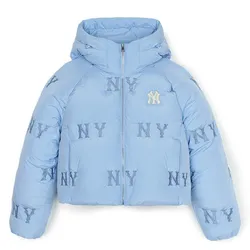 Áo Khoác Nữ MLB Megagram New York Yankees Down Jumper 3FDJG1046-50SBS Màu Xanh Da Trời Size S
